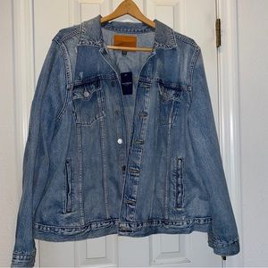 Lucky Denim jeans jacket distressed size 3x